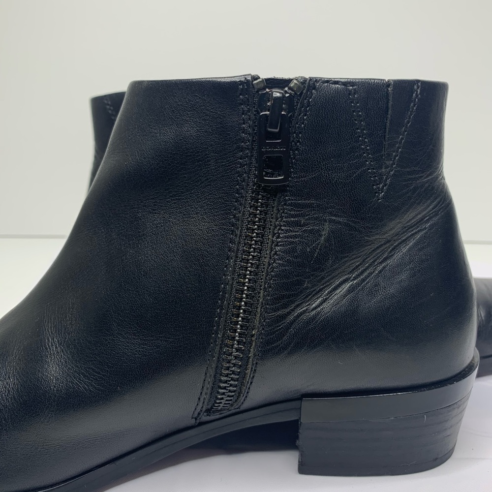 Coach Montana Black Leather Zip Boots Sz 8 - Picture 7 of 8